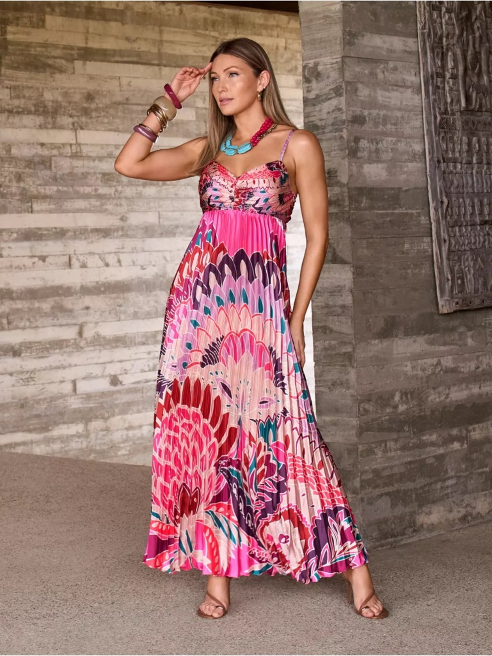 Boston Proper Pink Floral Maxi Dress Sleeveless Spaghetti Strap size 4 NWT